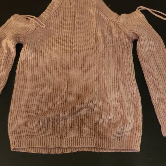 Stylish Off-the-Shoulder Tan Sweater - Picture 8 of 10